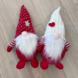 2 Pcs Red Gnomes Home Kitchen Coffee Station Table Shelf